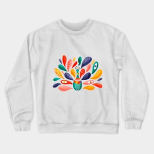 Happy Peacock - colorful palette Crewneck Sweatshirt